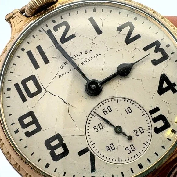 1952 Hamilton 10K Gold-Filled 992B Grade Non Working Railroad Pocket Parts Watch - Picture 6 of 12